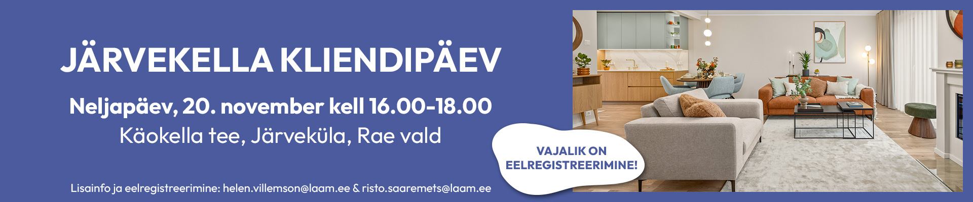 Järvekella KLIENDIPÄEV: Neljapäev, 20. november kell 16.00-18.00